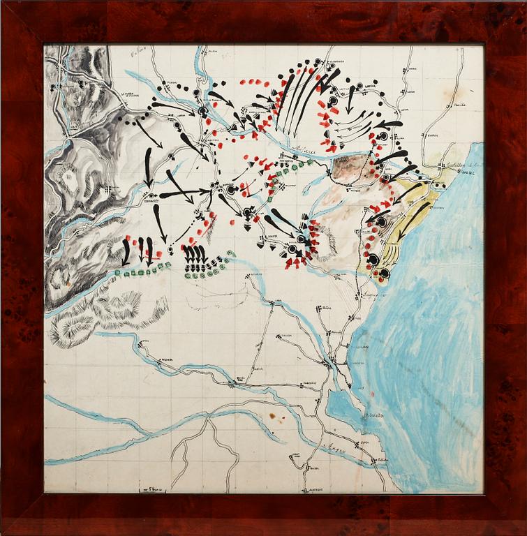 RAGNAR SANDBERG, tuschteckning samt blandteknik, osign.