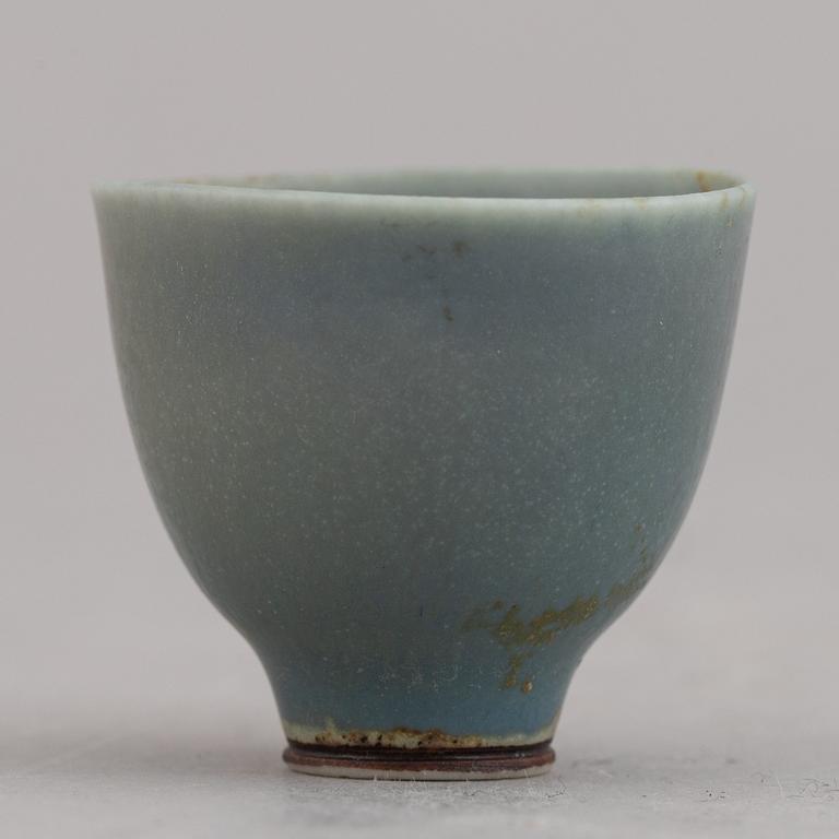 Four miniature vases and bowl by Berndt Friberg, Gustavsberg, 1958-1972.