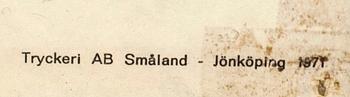 "FLYKTEN FRÅN APORNAS PLANET", filmaffisch, Tryckeri AB Småland -Jönköping 1971.