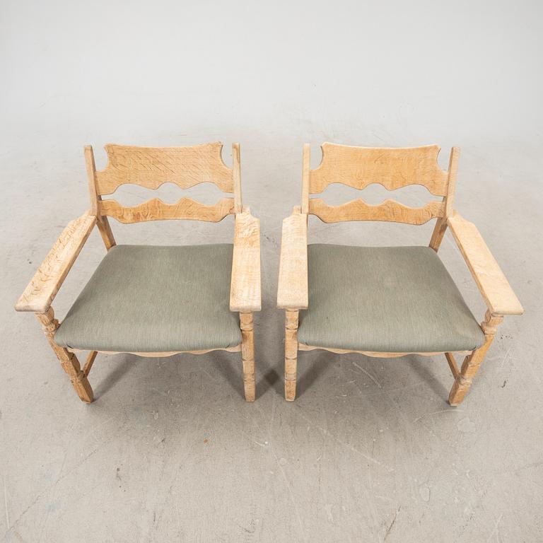 Henry (Henning) Kjaernulf, pair of arm chairs Nyrup furniture factory, Denmark, mid 20th century.