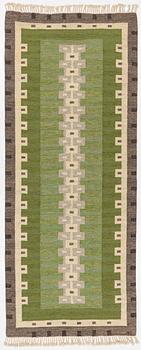 Aina Kånge, a flat weave runner, c 340 x 140 cm, signed AK.