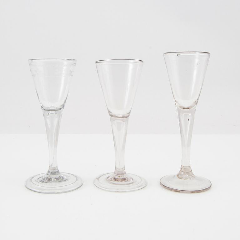 Cut glass 3 pcs, late 18th century.