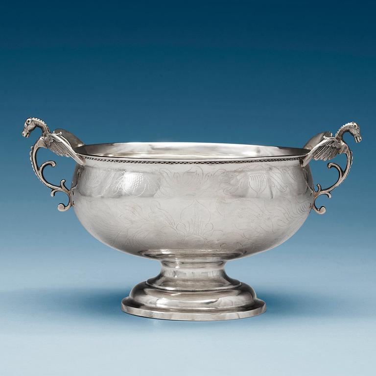 A Swedish 18th century silver bowl, marks of Christoffer Bauman, Hudiksvall 1769.