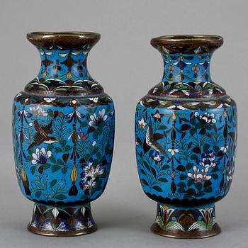 PARTI CLOISONNÉ, 5 delar, Kina, 1900-tal.