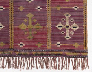 Märta Måås-Fjetterström, a drape, "Violett Draperi" (with yellow), ca 262 x 148 cm, signed MMF.