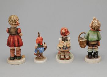 FIGURINER, 4 st, porslin, Hummel, Goebel, Tyskland, 1900-tal.