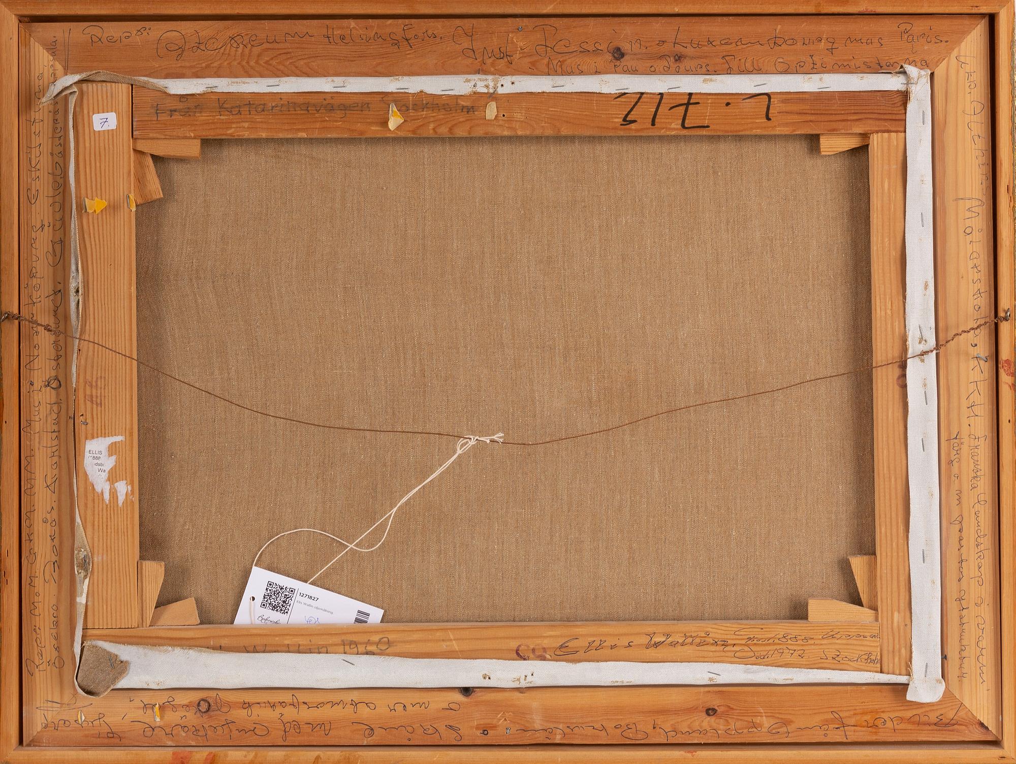 Elis Wallin, oil on canvas, signed and dated -60.