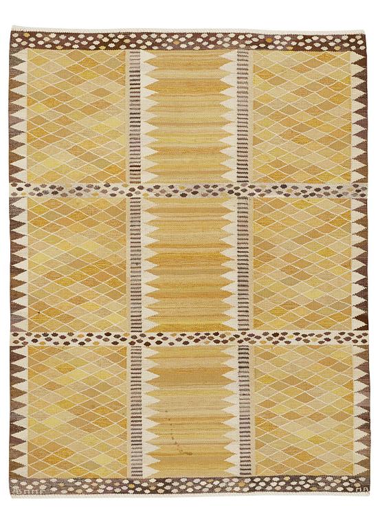 Marianne Richter, Matta, "Josefina gul", gobelängteknik, ca 226-227,5 x 171,5-175,5 cm, signerad AB MMF MR.