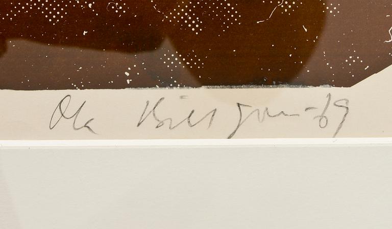 OLA BILLGREN, litografi, sign o dat -69, provtryck.