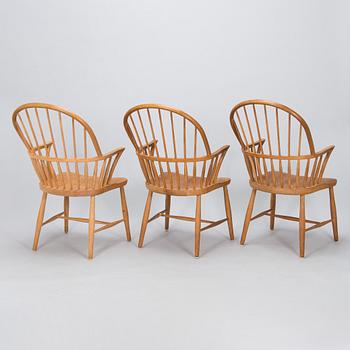 Nojatuoleja, 3 kpl, 1900-luvun loppupuoli.