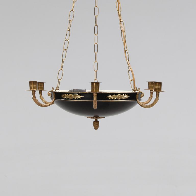 AMPEL, Karl Johan stil, 1900-talets mitt. Höjd ca 63 cm.