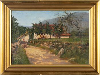 Okänd konstnär, 1800-tal, Vandrande kvinna, Italien.