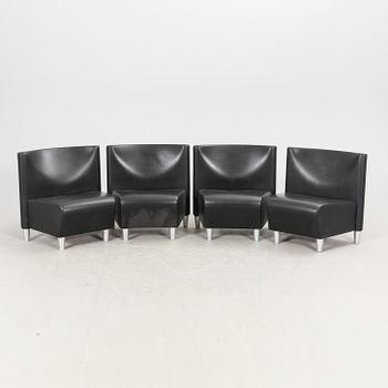 A set of eight leather easychairs by Erik Jørgensen Møbelfabrik, Svendborg, Denmark.