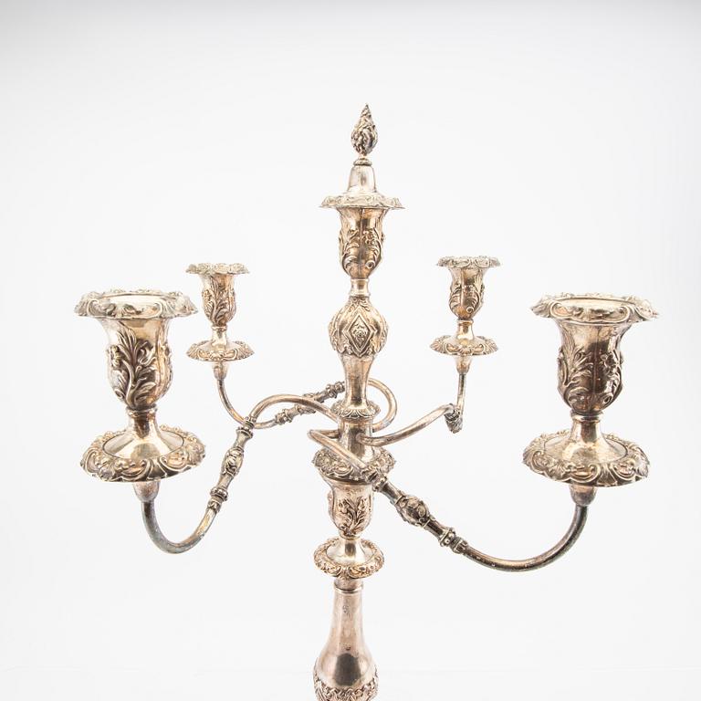 A pair of Ne Rococo epns candelabras mid 1800s.