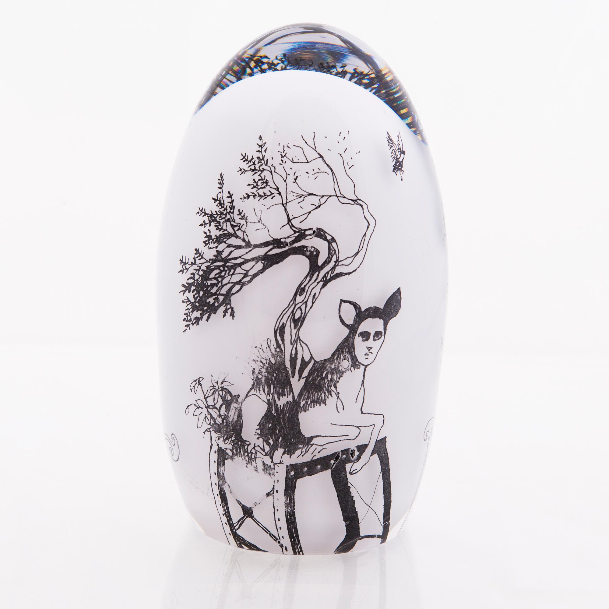 ELLA VARVIO, A glass sculpture, signed Ella Varvio 2016.