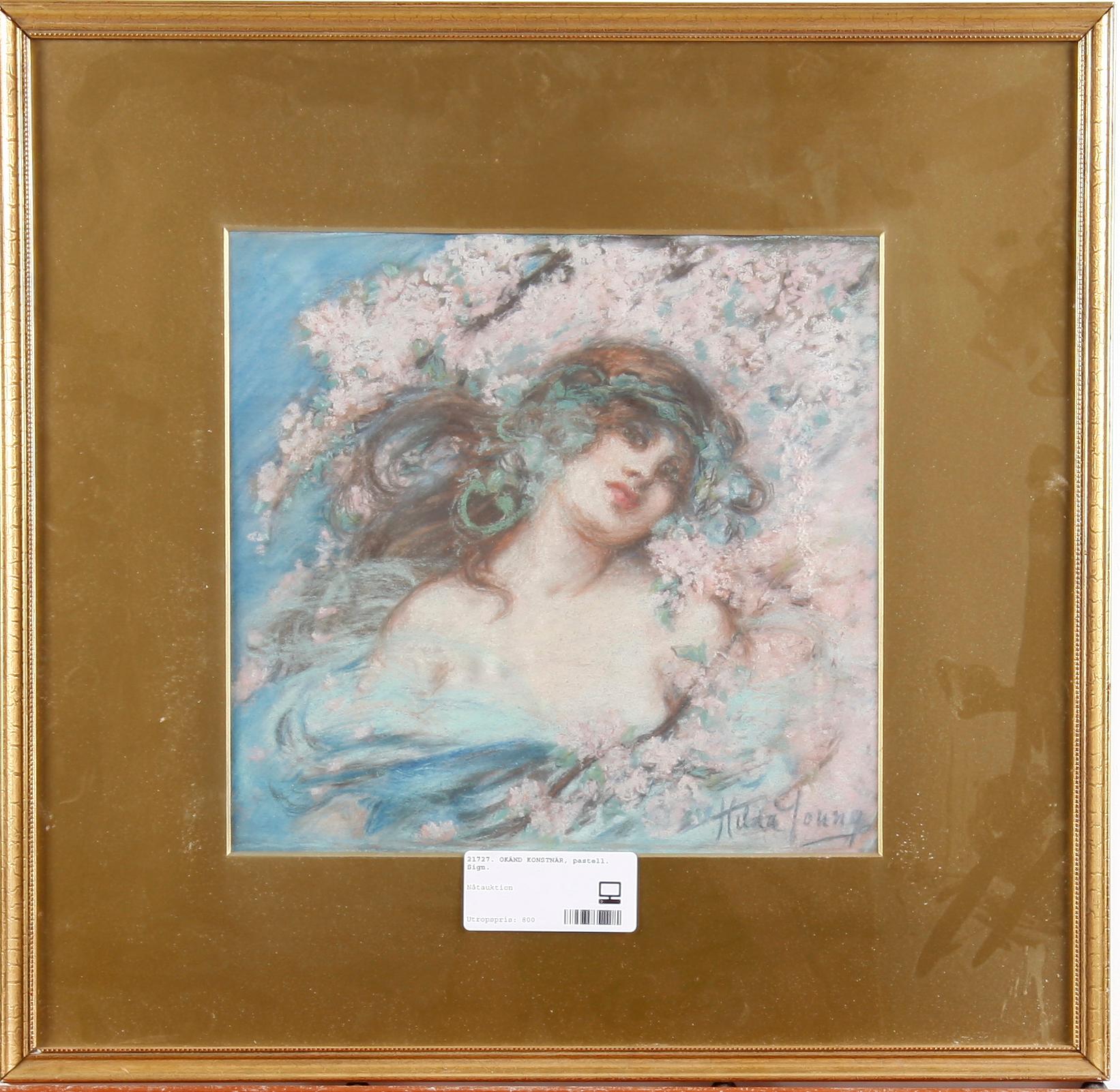 OKÄND KONSTNÄR, pastell. Sign.