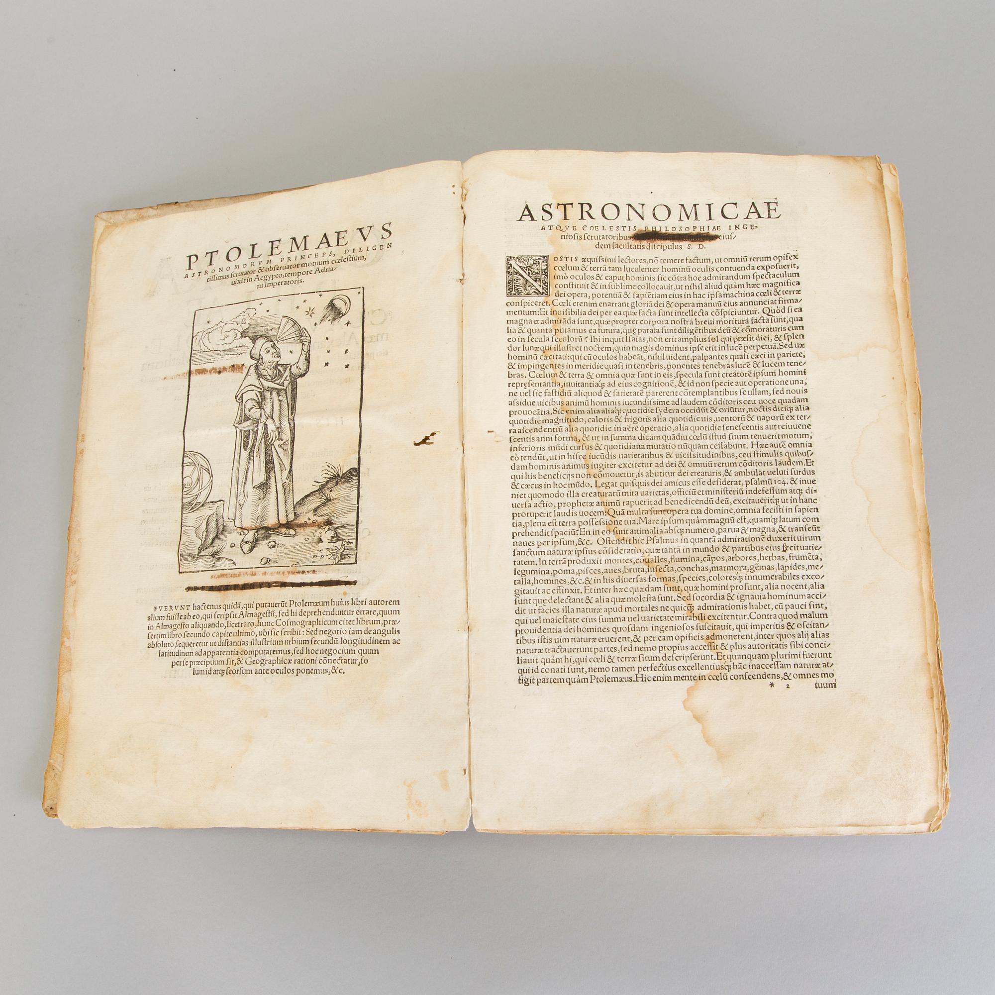 PTOLEMY (Claudius Ptolemaeus). Geographia. Translated from Greek into Latin by Willibald Pirckheimer, 1552.