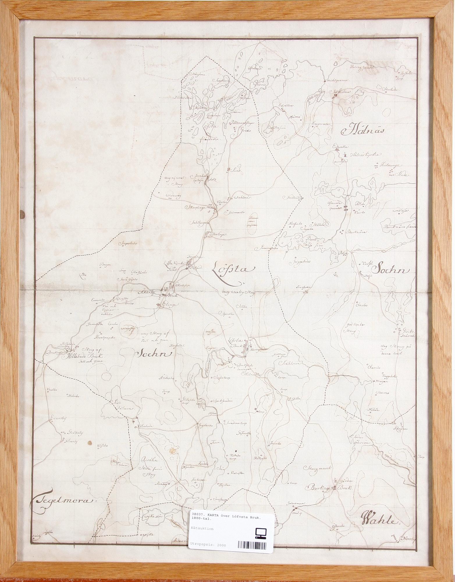 KARTA över Löfvsta Bruk. 1800-tal.