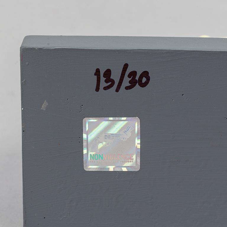 Carl-Fredrik Reuterswärd/ The Non-Violence Project Foundation, a polyresin sculpture 2017, Certificate numbered 13/30.