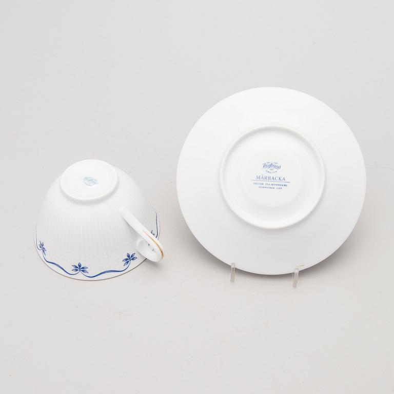 A 'Mårbacka' set of dinnerware and teacups, circa 32 pieces, Rörstrand Sweden, latter half of the 20th Century.