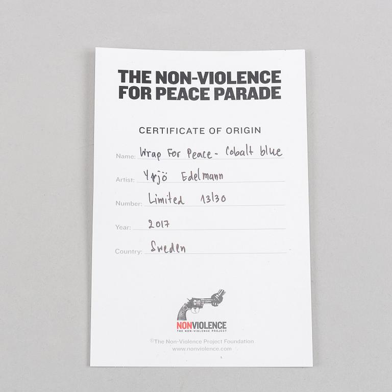 Carl-Fredrik Reuterswärd/ The Non-Violence Project Foundation, a polyresin sculpture 2017, Certificate numbered 13/30.