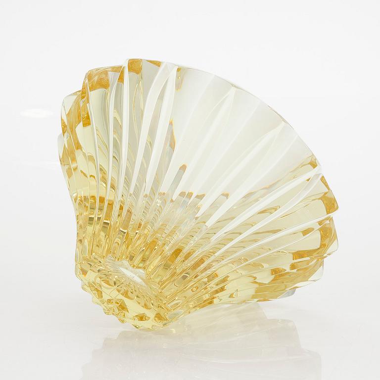 Aimo Okkolin, skål, "Kronblad", signerad Aimo Okkolin Riihimäen lasi Oy.