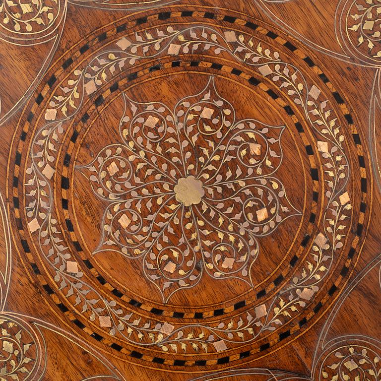 An Anglo Indian folding octagonal side table.