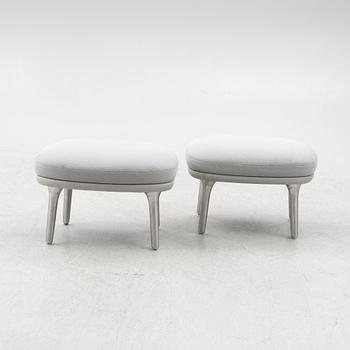 Jaime Hayon, a pair of 'Ro' lounge chairs with footstools, Fritz Hansen.
