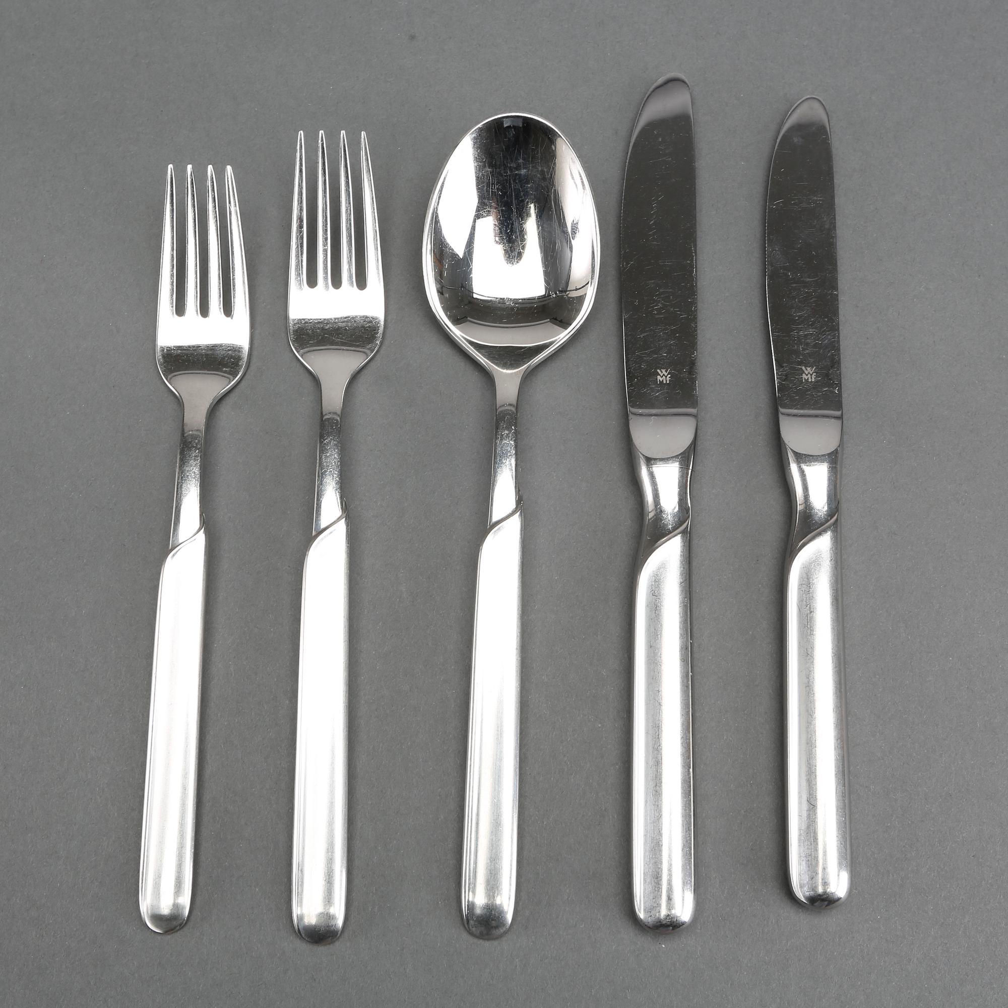 BESTICK, 35 delar, "Onda", rostfritt stål, WMF, Württembergische Metallwarenfabrik, Tyskland, 2000-tal.