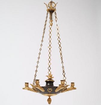 An Empire 19th century six-light hanging-lamp.