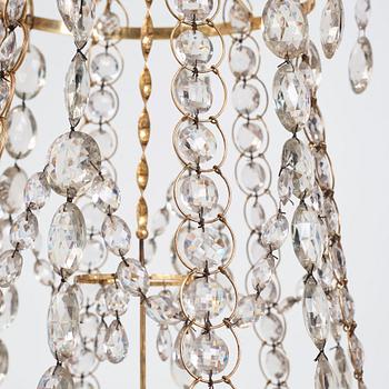 A Gustavian six-light chandelier, late 18th century.