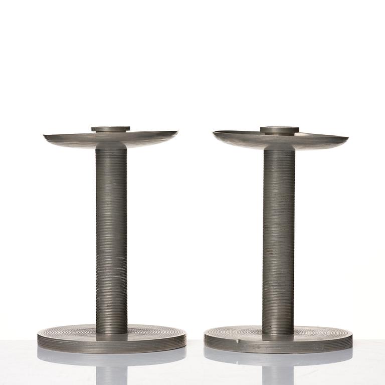 Björn Trägårdh, a pair of pewter candlesticks, Svenskt Tenn, Stockholm 1932.