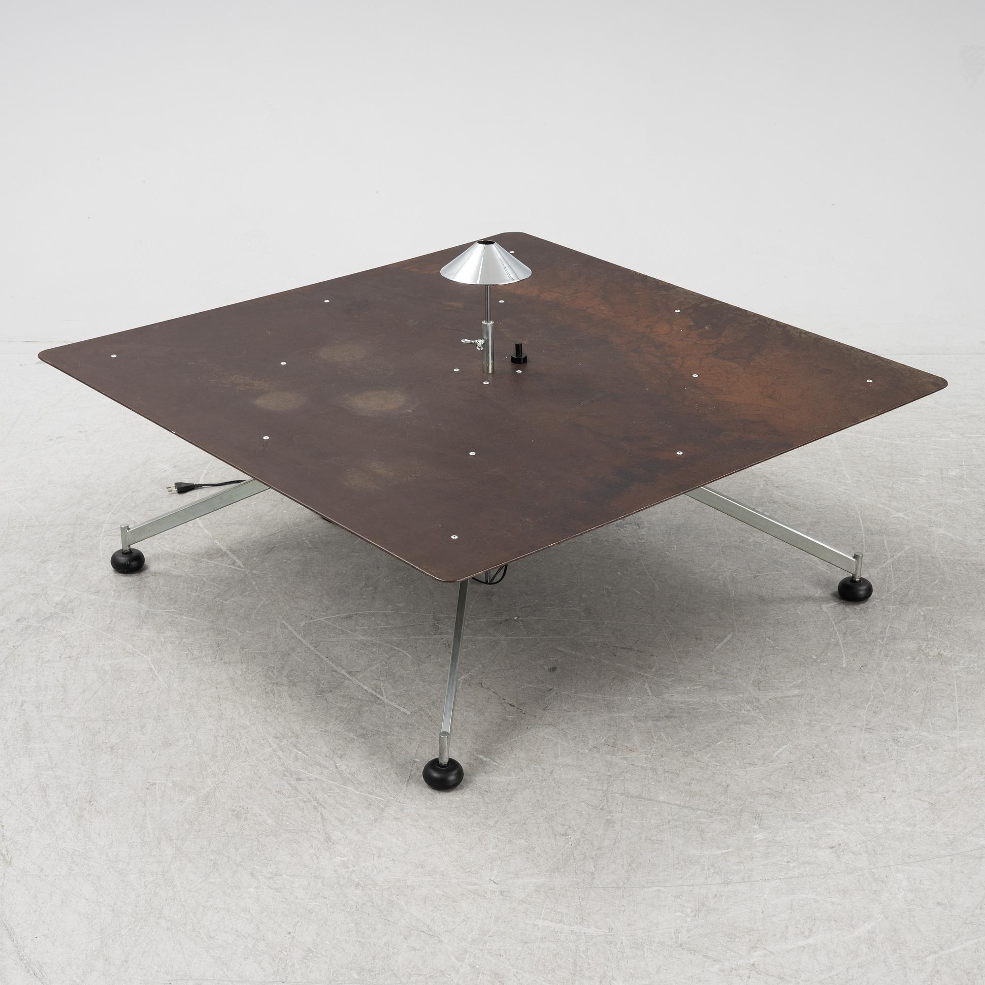 A metal coffee table, 1980's.