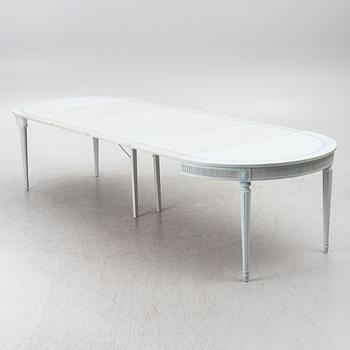 A Gustavian style seven-piece dining suite, mid-20th Century.