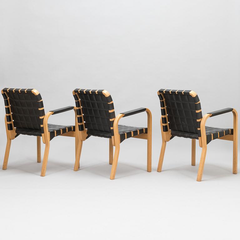 ALVAR AALTO, three late-20th-century '45' armchairs for Artek.