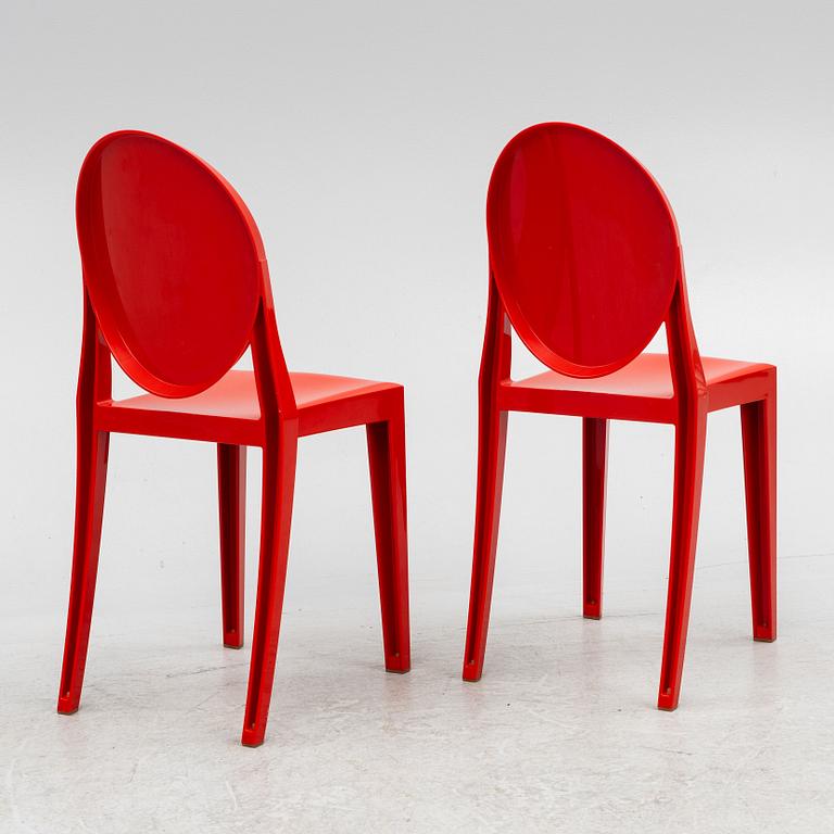 Philippe Starck, a pair of red chairs, "Victoria Ghost", Kartell.