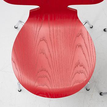 Arne Jacobsen, Chairs, 3 pieces, "Ant", Fritz Hansen, 1996 and 2002.