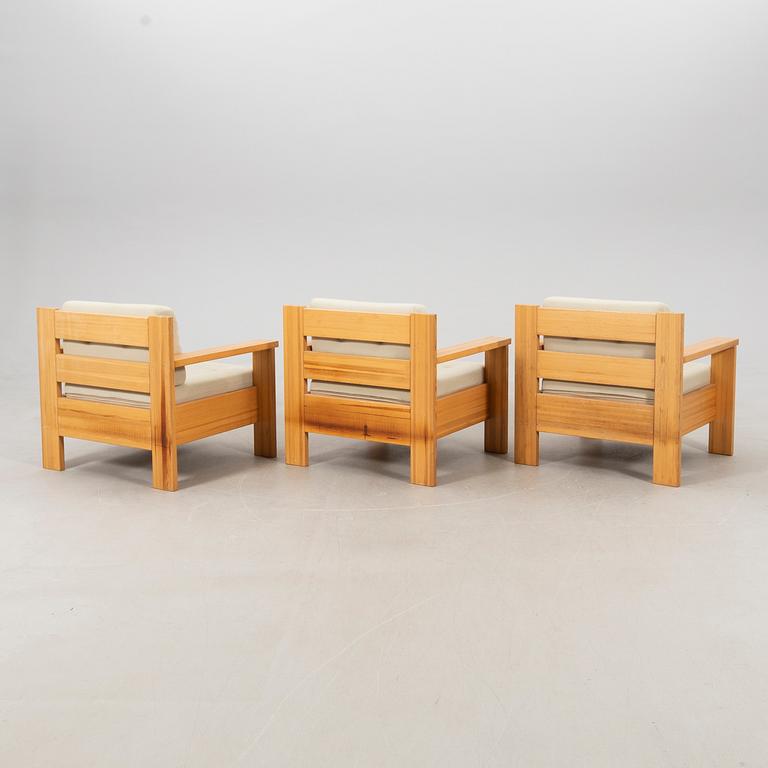 Armchairs, three pieces, late 20th century.
