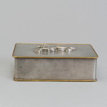A Svenskt Tenn pewter and brass box,  Stockholm 1930.