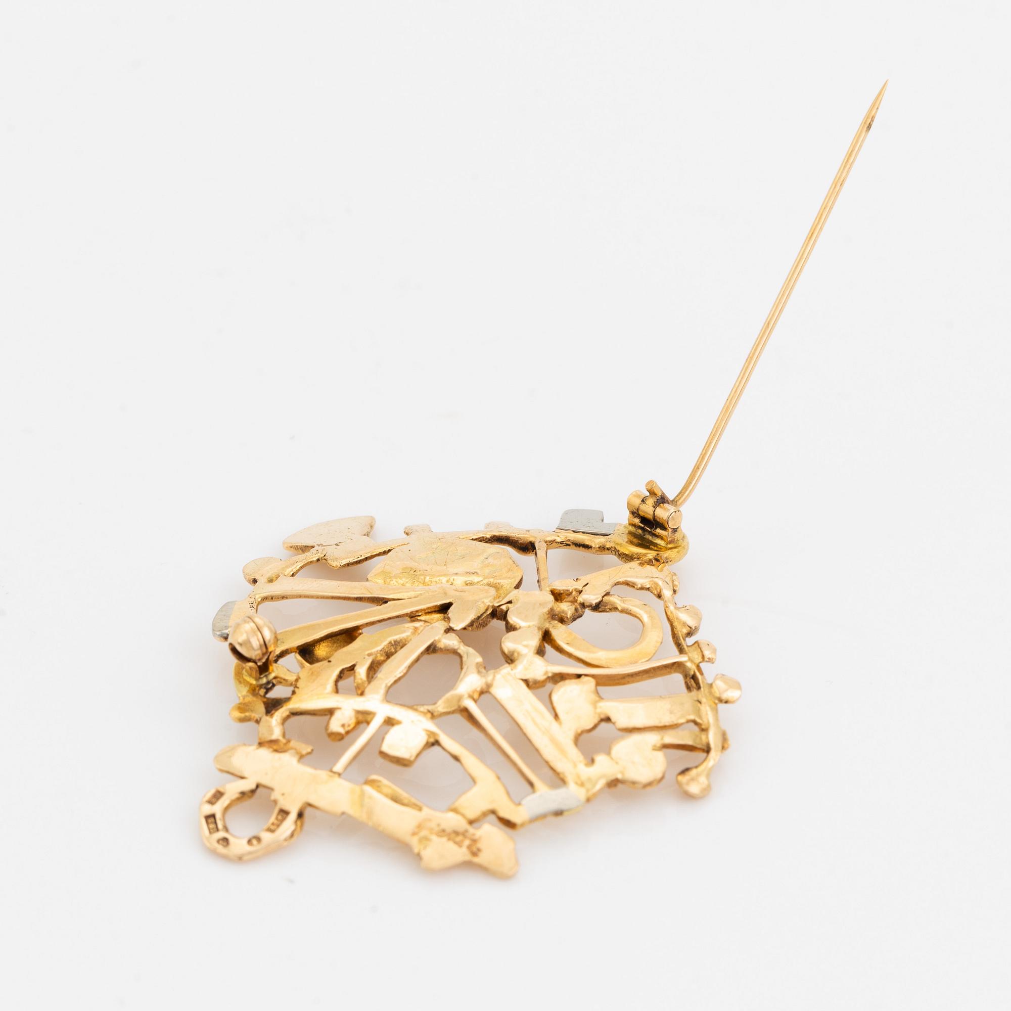 Claës E. Giertta, brosch/hänge, 18K guld.