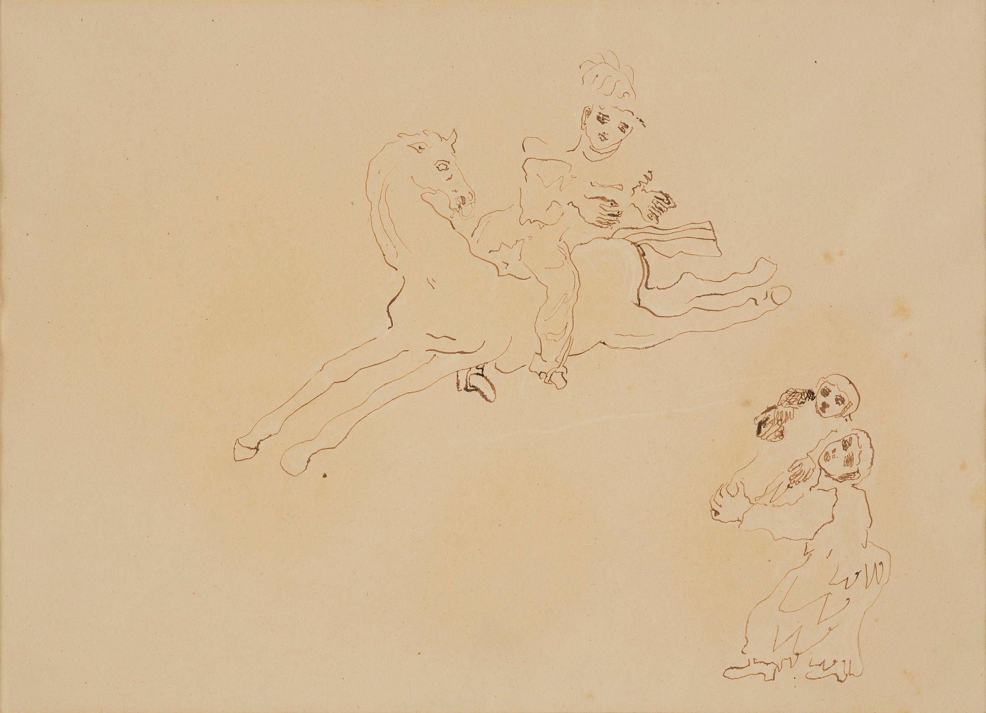 Carl Fredrik Hill, Rider in front of two figures.