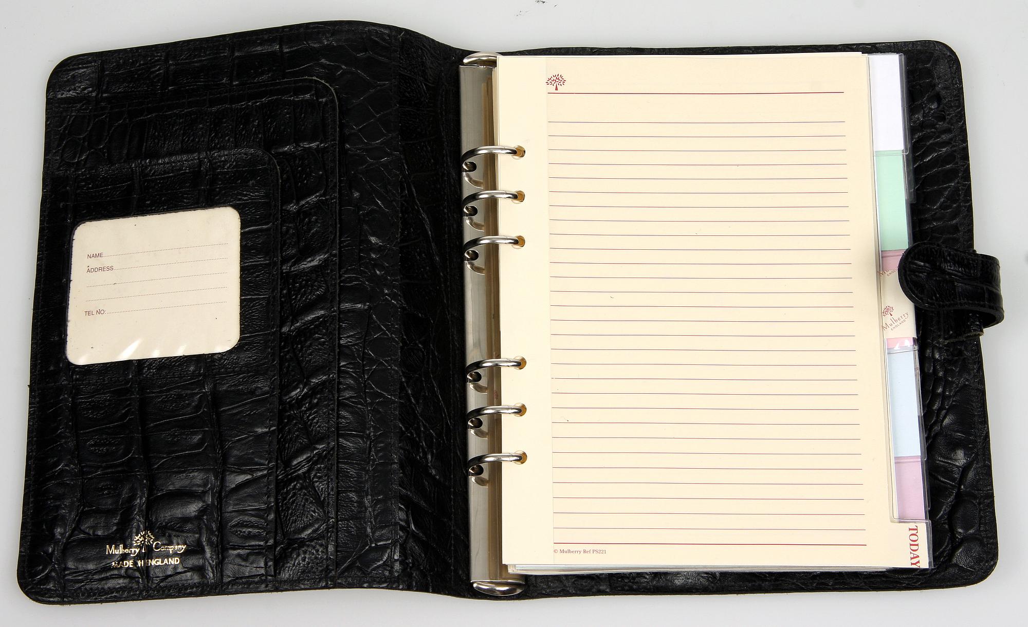 (klart) KALENDER, präglat skinn, Mullberry.