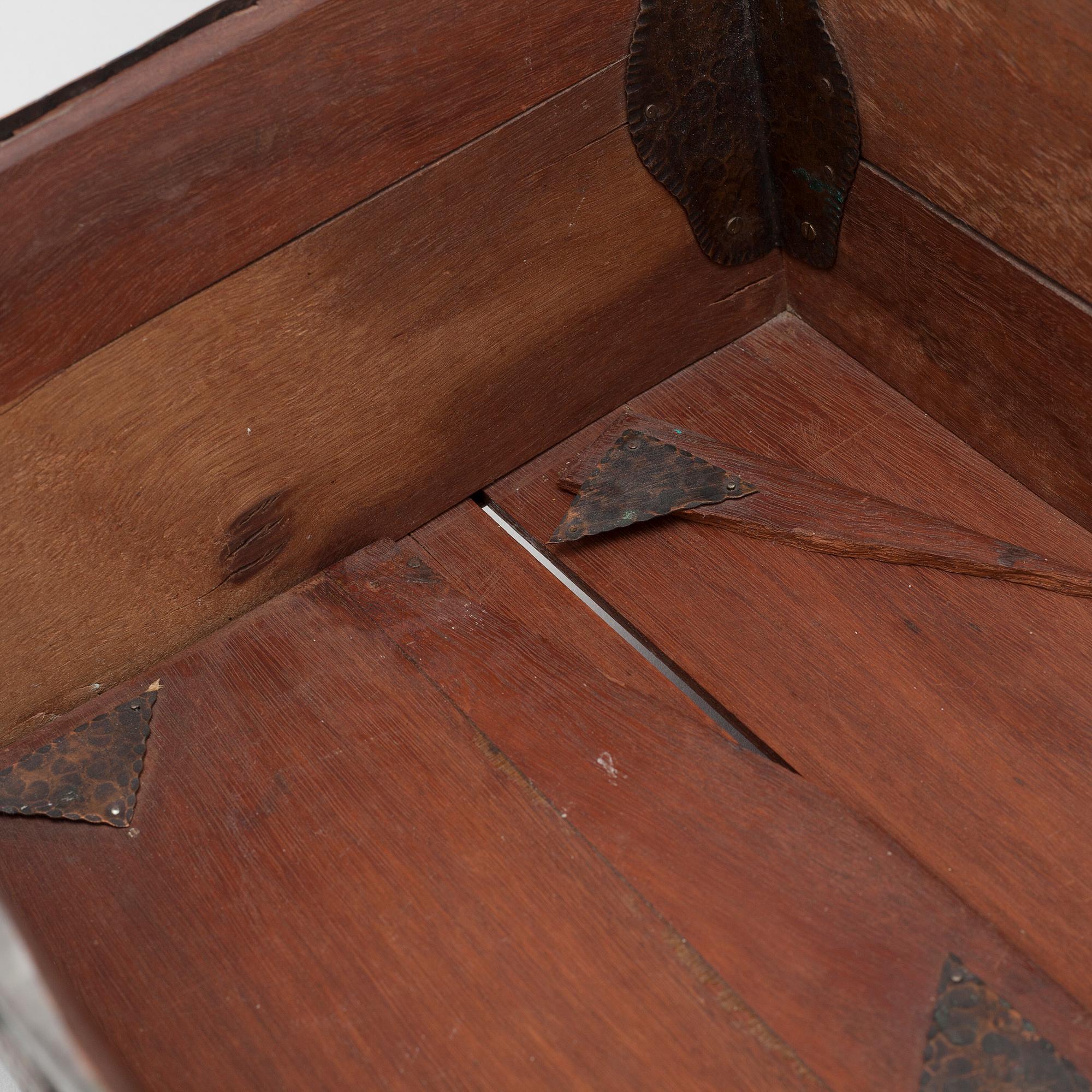 An early 20th century copper box.