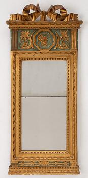 A late Gustavian mirror, late 18th Century.