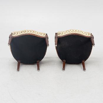 A Pair of Louis XVI Style Armchairs, 20th Century.