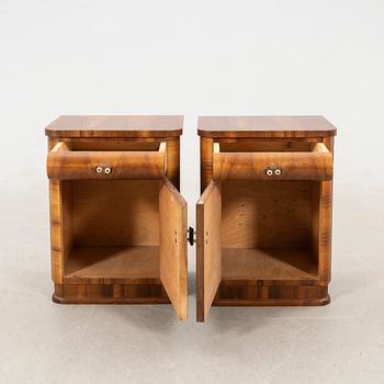 Bedside tables, a pair, first half of the 20th century.