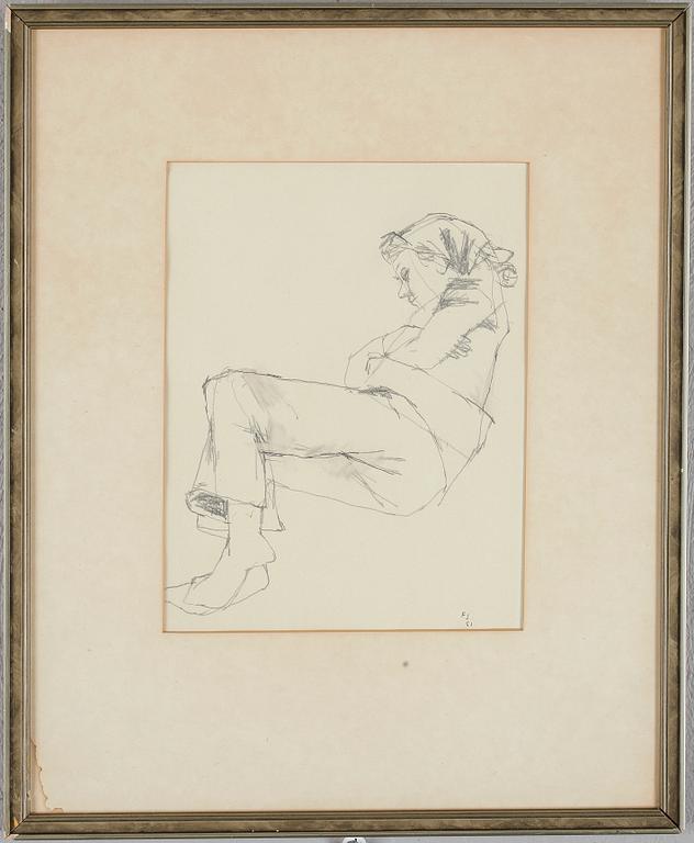 FRITZ SJÖSTRÖM, teckning, monogramsign och dat 51.