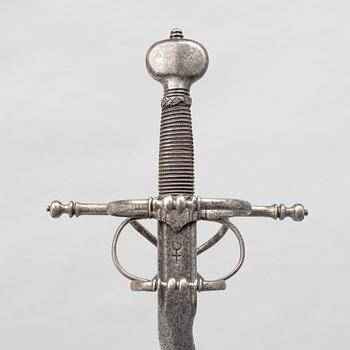 A flame bladed rapier, late 16th century, probably Germany.