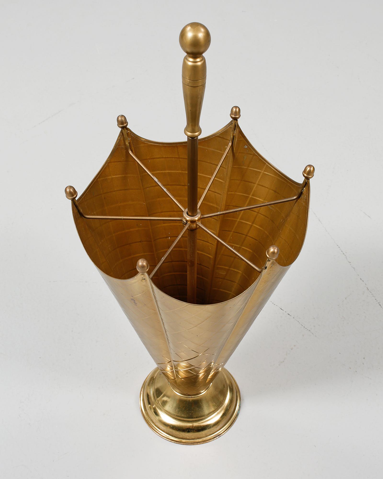 PARAPLYSTÄLL, mässing, 1900-talets andra hälft.