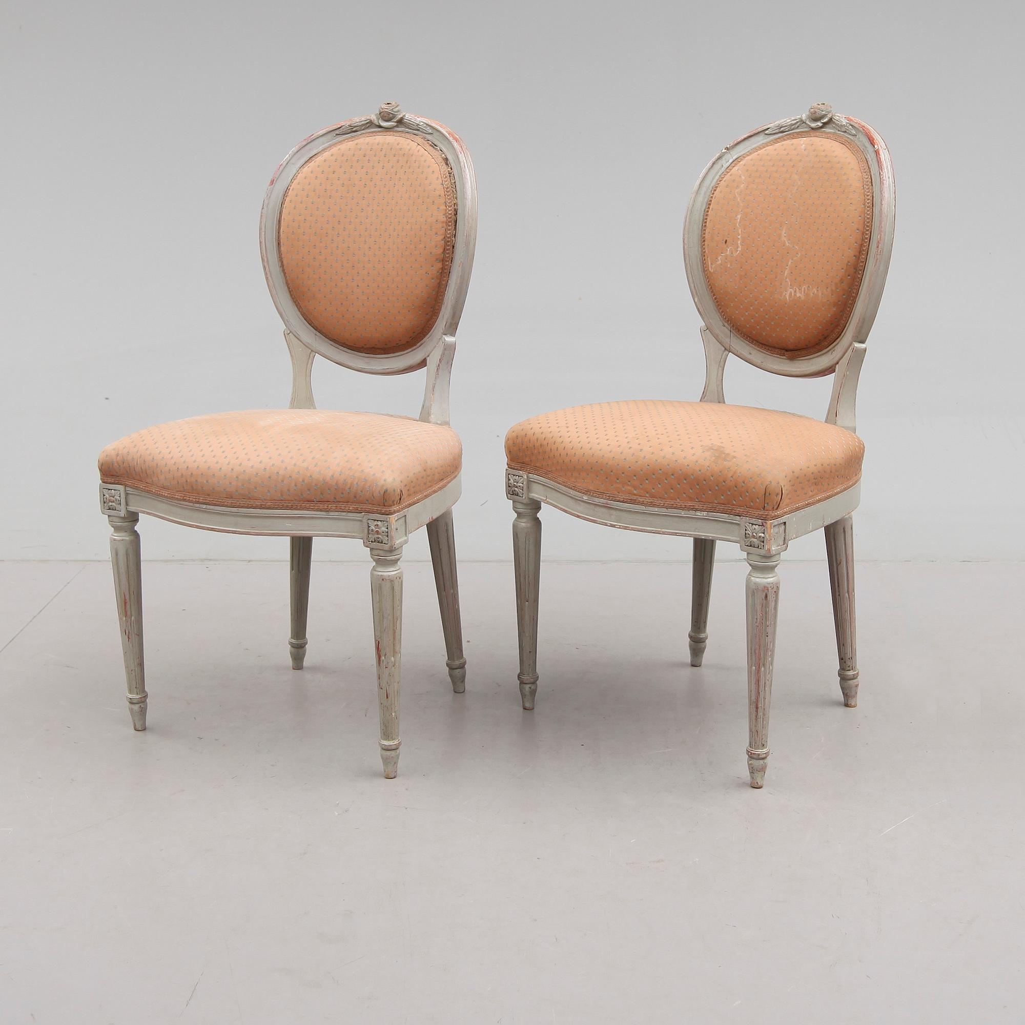 STOLAR, 1 par, gustaviansk stil, 1900-talets första hälft.